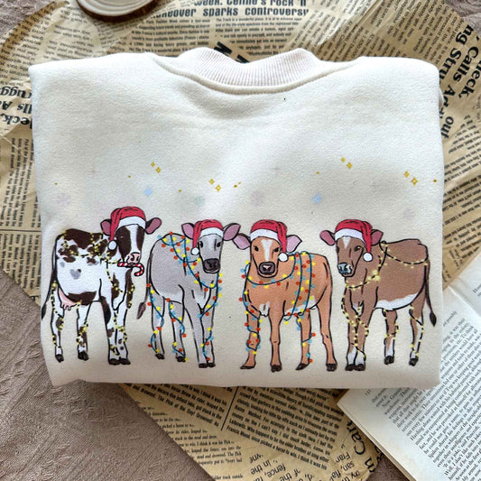 Cow Lover Animals Holiday Christmas Sweatshirt/Hoodie