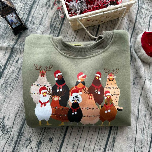 Chicken Farm Animals Ver3 Christmas Sweatshirt/Hoodie