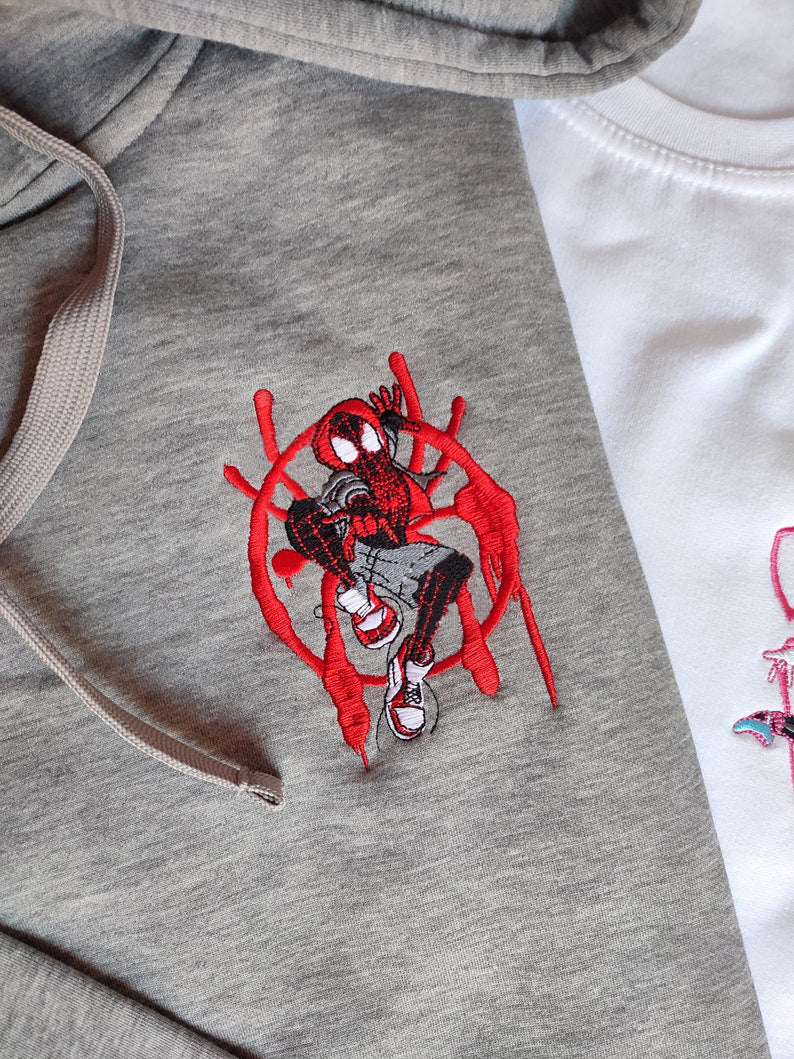 Spider Couple Characters embroidered Sweatshirt