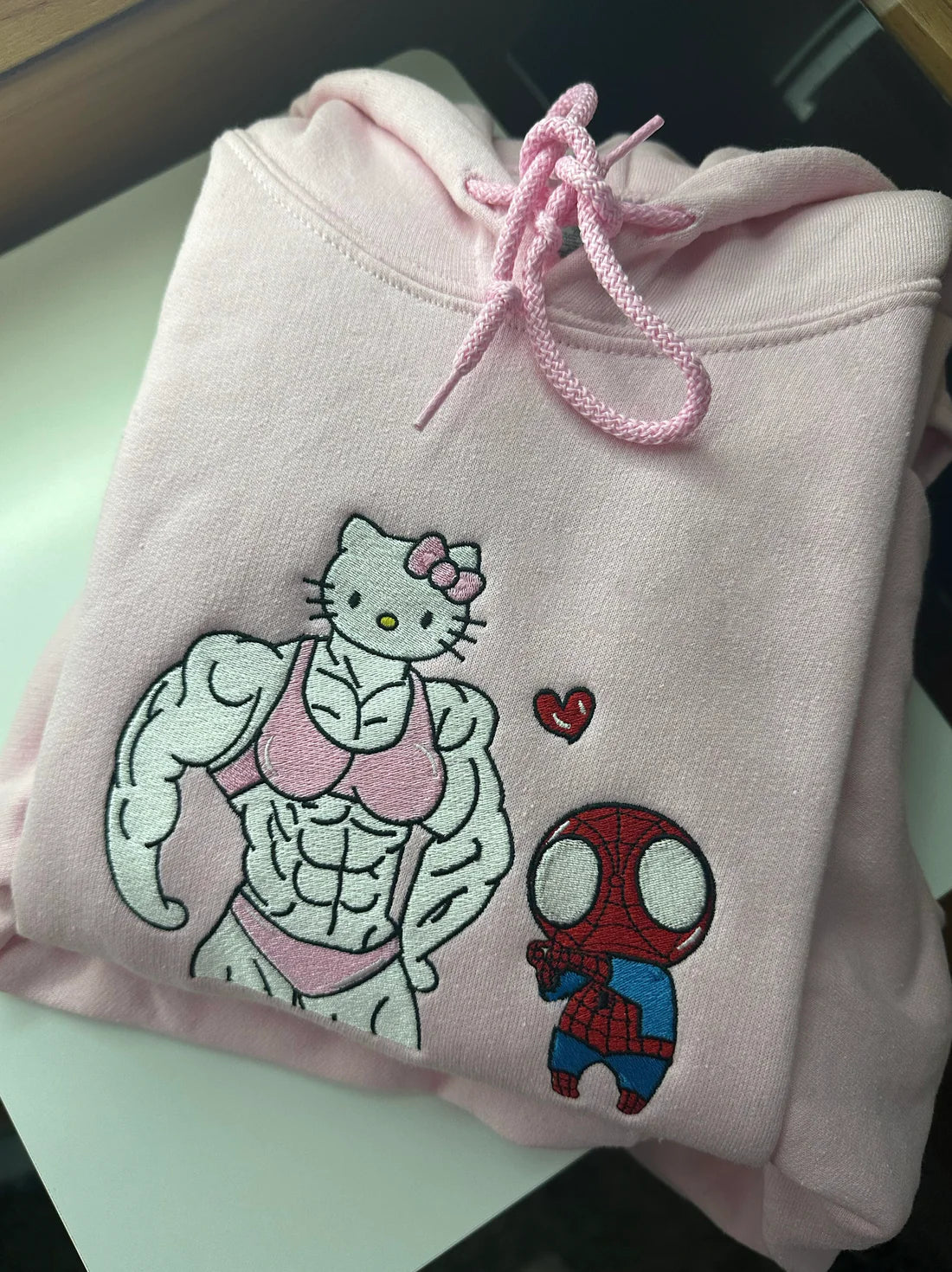 Muscular Kitty x Spider Appreciate Embroidery Hoodie