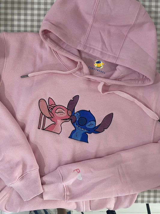 Stitch*Angel Couple embroidered sweatshirt/Hoodie