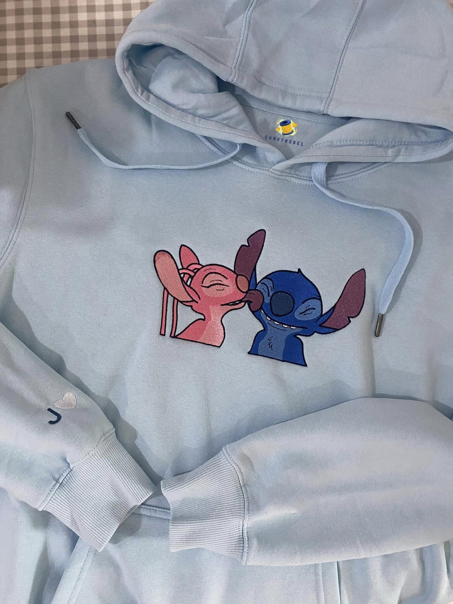 Stitch*Angel Couple embroidered sweatshirt/Hoodie