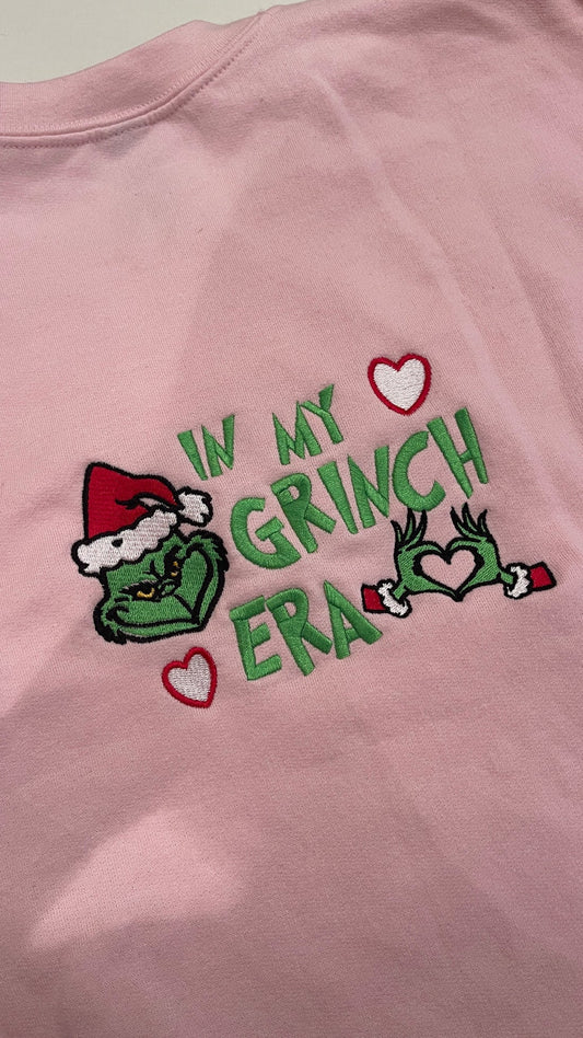 In my Grinch Era Embroidered Sweatshirt/Hoodie