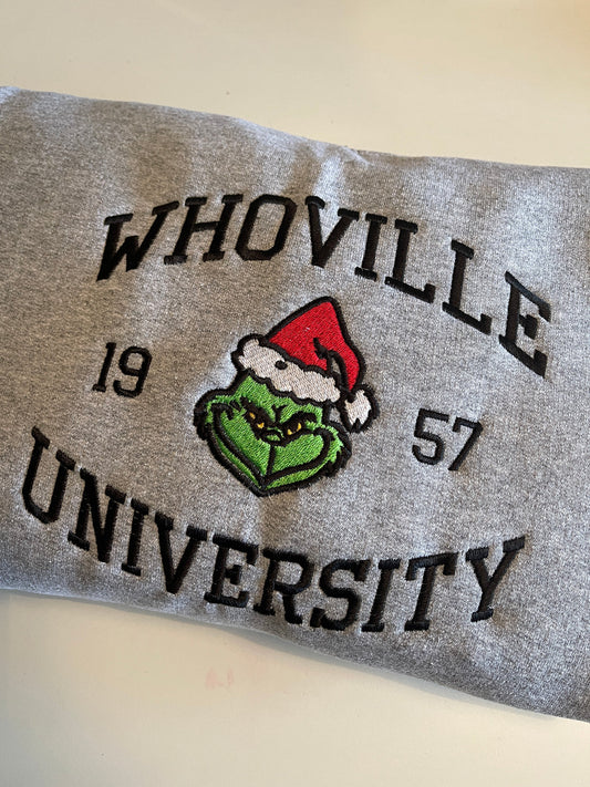 Whoville University Embroidered Sweatshirt/Hoodie