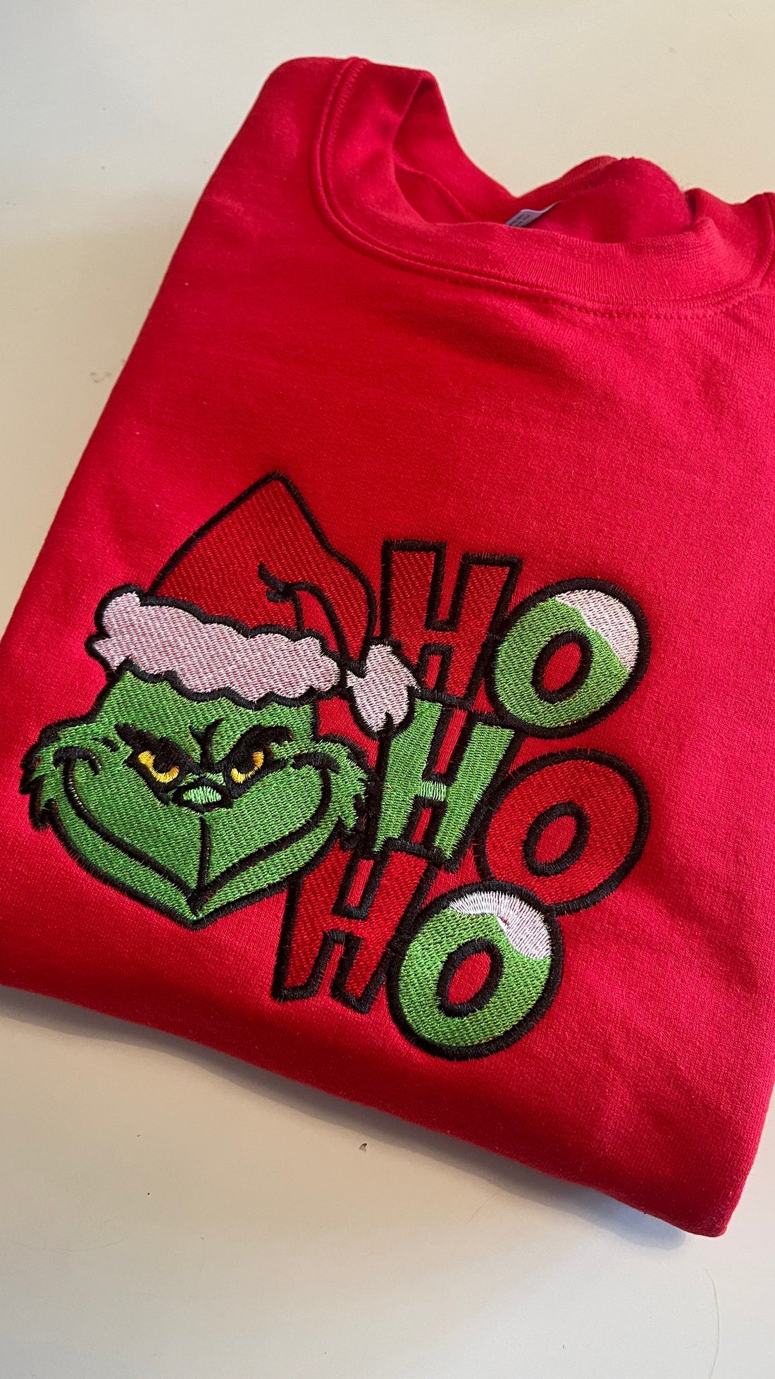 Grinch HoHoHo Embroidered Sweatshirt/Hoodie