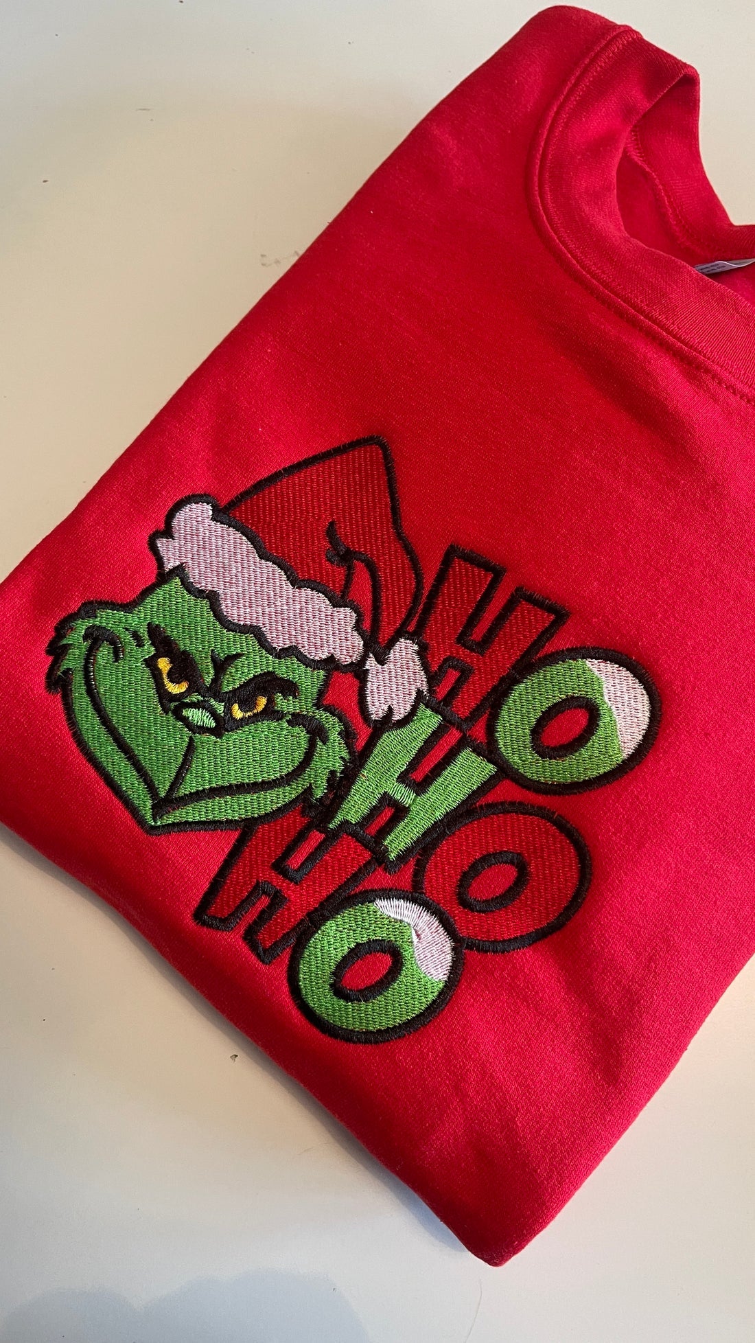 Grinch HoHoHo Embroidered Sweatshirt/Hoodie