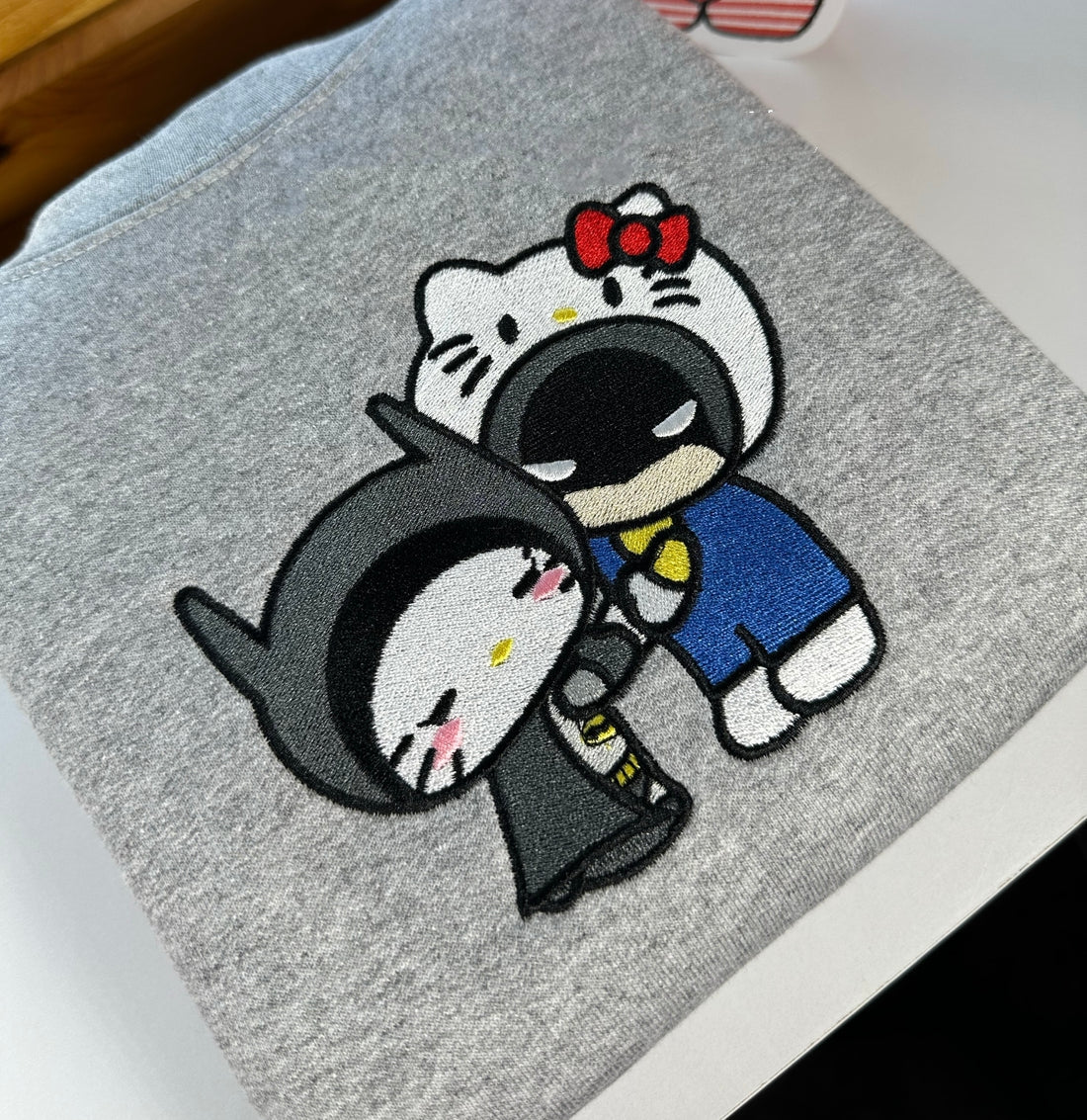 Kitty x Batman Inside Out Embroidery Crewneck Sweatshirt/Hoodie