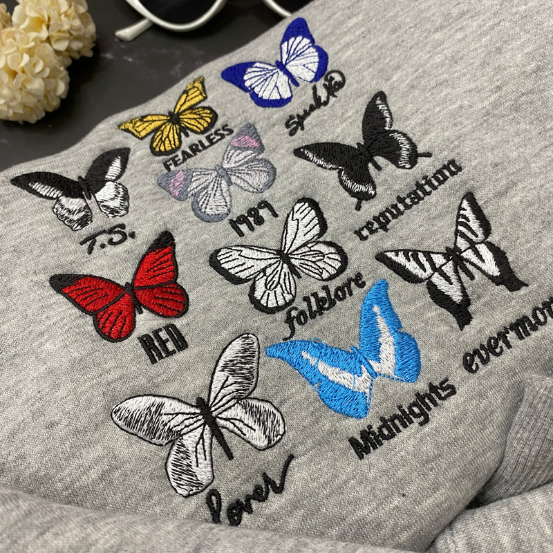 The Butterfly Tour Embroidered Sweatshirt Hoodie