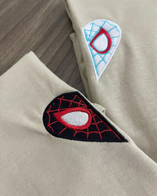 SpiderMan Half-Face – Couple Embroidered Crew/Hoodie