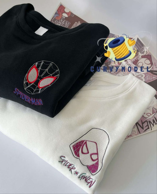 “Miles and Gwen” Spiderman – Couple Embroidered Crew/Hoodie