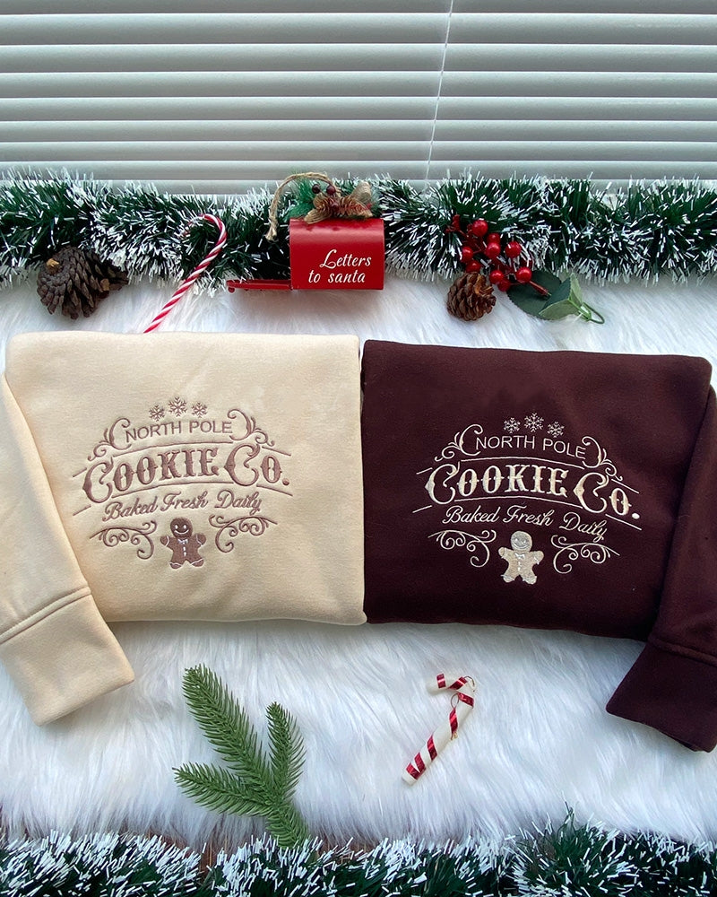 North Pole Cookie Co – Christmas Embroidered Sweatshirt/Hoodie