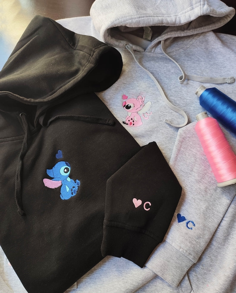 Stitch x Angel Custom embroidered Sweatshirt/Hoodie