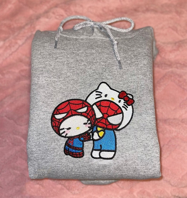 Hello Kitty Inspired  Embroidered Sweatshirt/ hoodie