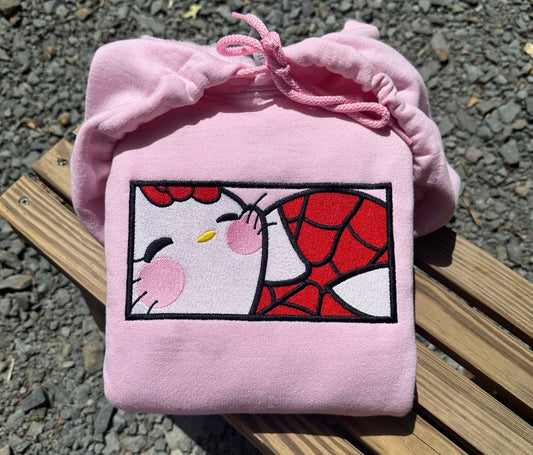 Kitty x Spider Squished Frame Embroidery Crewneck Sweatshirt/Hoodie