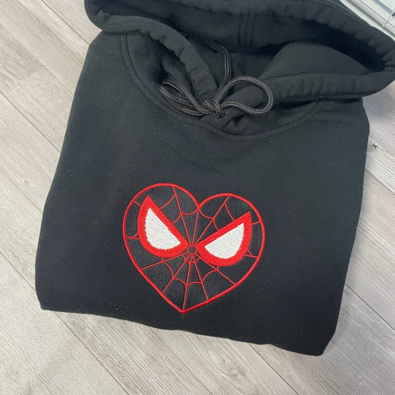 Custom Spider Couple Characters embroidered matching crewnecks/ Hoodie